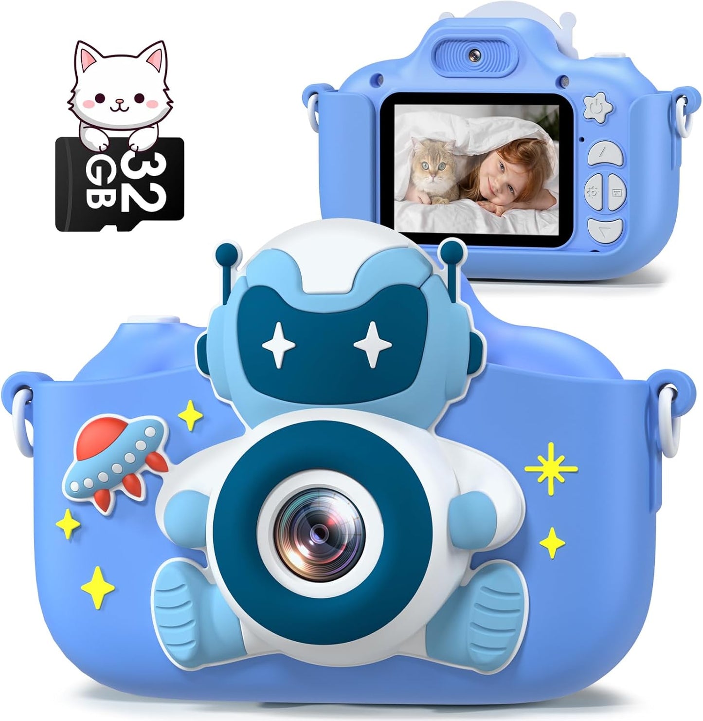 Kids Camera for 3-8 Years Old Toddlers Childrens Boys Girls Selfie Camera 20.0 MP HD 1080P IPS Screen Dual Digital Toy Camera for Kids Christmas Birthday Gifts (Blue)